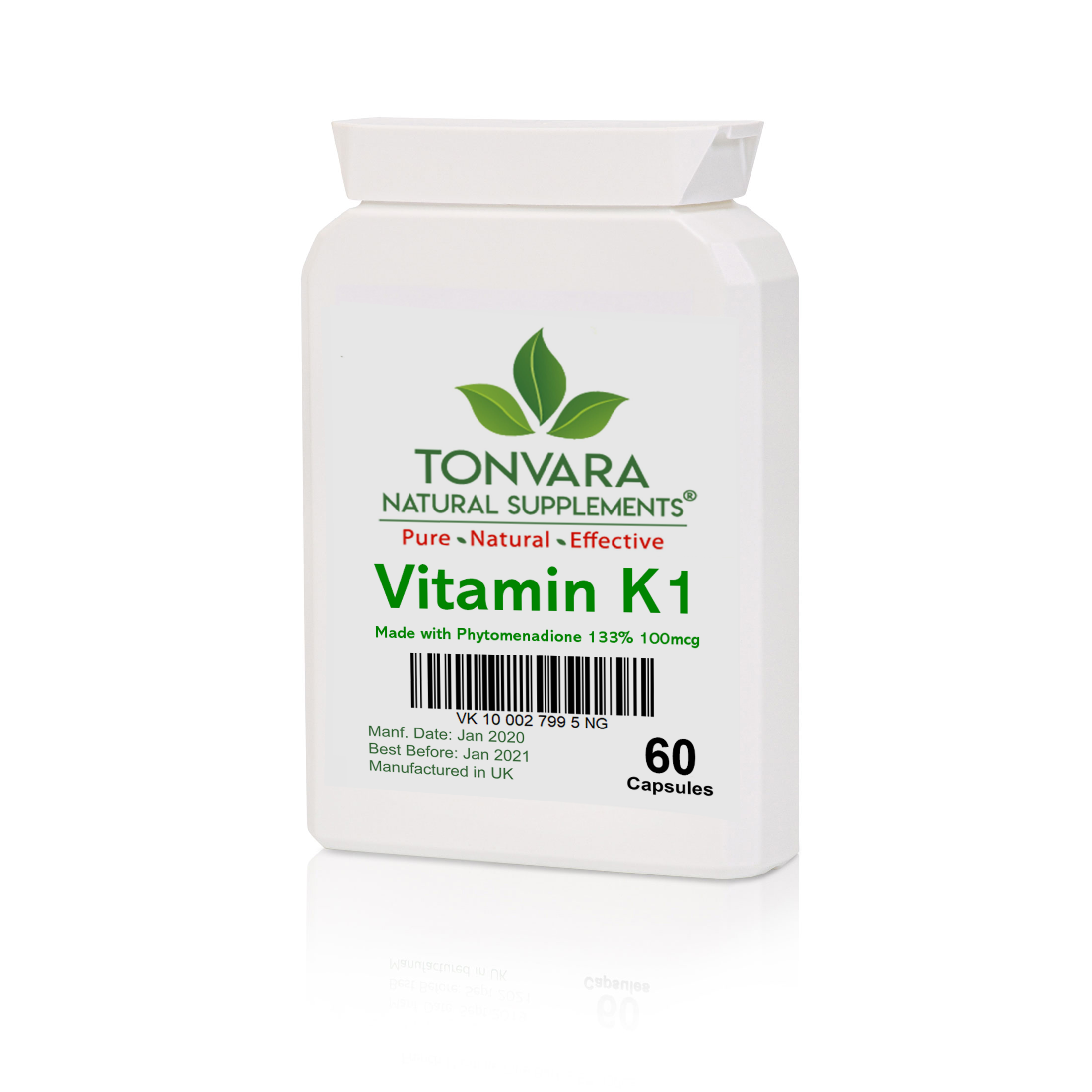 Tonvara Vitamin K1 Made With Phytomenadione 133% 100mcg